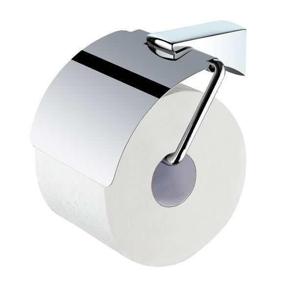 ECKOREA® Polished Chrome Toilet Paper Holder ECK-180H, Durable Stainless Steel & Zinc Alloy, Wall-Mounted, Screw-in