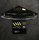 ECKOREA® 8mm Tempered Glass Corner Shelf with Rails SUS304, Zinc Alloy Bracket, Wall Mounted ECK-240G-B1