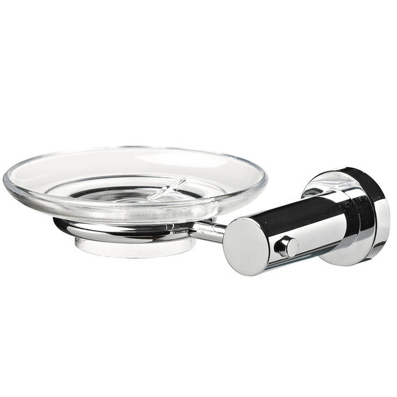 ECKOREA® Polished Chrome Soap Dish Holder ECK-310B, Soap Dish Included, Durable Zinc Alloy, Wall-Mounted, Screw-in