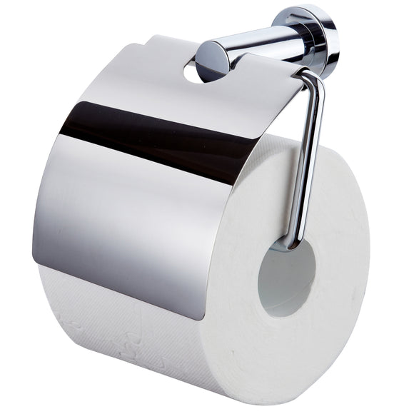 ECKOREA® Polished Chrome Toilet Paper Holder ECK-310H, Durable SUS304 Stainless Steel & Zinc Alloy, Wall-Mounted, Screw-in