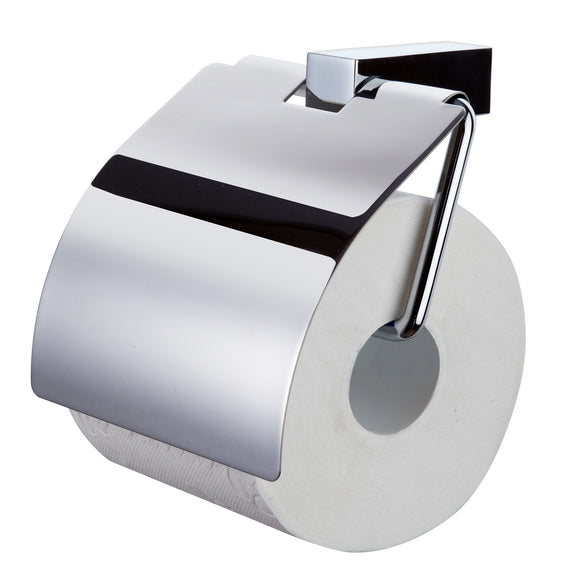 ECKOREA® Polished Chrome Toilet Paper Holder ECK-340H, Durable SUS304 Stainless Steel & Zinc Alloy, Wall-Mounted, Screw-in