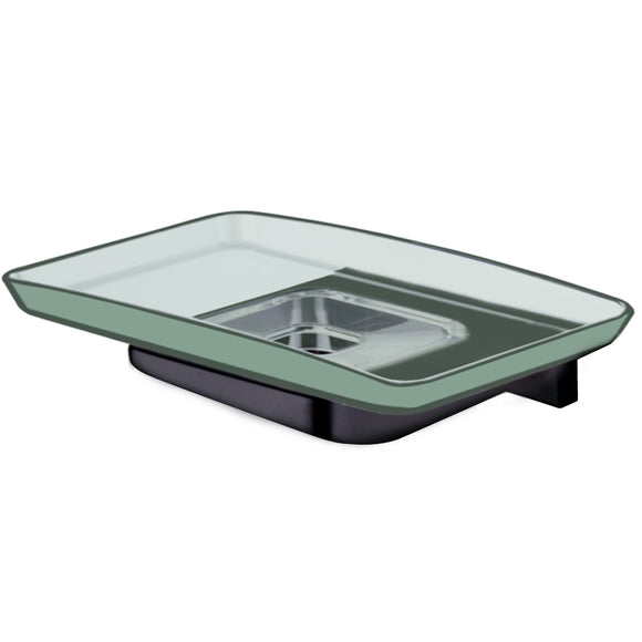 ECKOREA® Matte Black Soap Dish Holder ECK-405B-BK, Soap Dish Included, Durable Zinc Alloy, Wall-Mounted, Screw-in