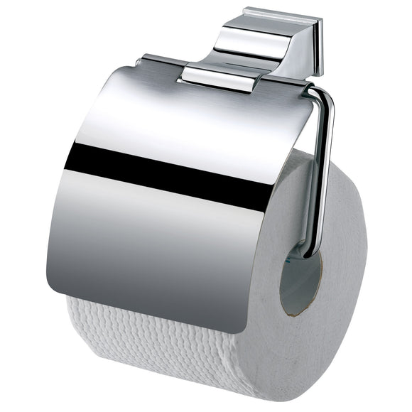 ECKOREA® Polished Chrome Toilet Paper Holder ECK-600H, Durable SUS304 Stainless Steel & Zinc Alloy, Wall-Mounted, Screw-in