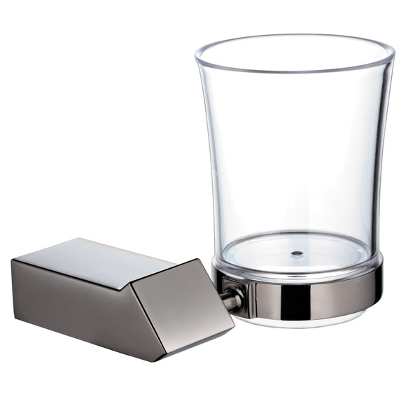 ECKOREA® Polished Black Pearl Tumbler Holder ECK-640C-BP, Tumbler Included, Durable Zinc Alloy, Wall-Mounted, Screw-in