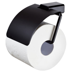 ECKOREA® Matte Black Toilet Paper Holder ECK-710H-BK, Durable SUS304 Stainless Steel & Zinc Alloy, Wall-Mounted, Screw-in