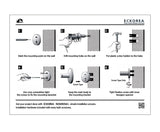 ECKOREA® 3mm Aluminum Bathroom Corner Shelf with Towel Rack, SUS304 Rails, Zinc Alloy Bracket, Wall Mounted ECK-240A-M2