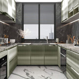 ROSEROSA Peel and Stick Faux Stainless Steel Contact Paper Self-Adhesive Wallpaper Door Wrap Countertop Moulding Trim HL235