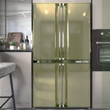 ROSEROSA Peel and Stick Faux Stainless Steel Contact Paper Self-Adhesive Wallpaper Door Wrap Countertop Moulding Trim HL238