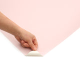 ROSEROSA Peel and Stick PVC Solid Self-adhesive Wallpaper Covering Counter Top Light Pink KS071N
