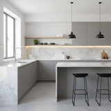 ROSEROSA Peel and Stick Glossy Faux Marble Architectural Film Self-adhesive Wallpaper Door Wrap Counter Top Border Mirror Molding Trim PGS408