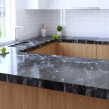 ROSEROSA Peel and Stick Glossy Faux Marble Contact Paper Self-Adhesive Wallpaper Door Wrap Counter Top  Border Mirror Molding Trim PGS410