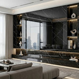 ROSEROSA Peel and Stick Glossy Faux Marble Architectural Film Self-adhesive Wallpaper Door Wrap Counter Top Border Mirror Molding Trim PGS413