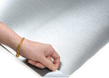 ROSEROSA Peel and Stick Brushed Faux Metal Contact Paper Self-Adhesive Wallpaper Door Wrap Countertop Moulding Trim RM09