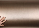 ROSEROSA Peel and Stick Brushed Faux Metal Contact Paper Self-Adhesive Wallpaper Door Wrap Countertop Moulding Trim RM19