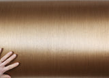 ROSEROSA Peel and Stick Brushed Faux Metal Contact Paper Self-Adhesive Wallpaper Door Wrap Countertop Moulding Trim RM20