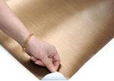 ROSEROSA Peel and Stick Brushed Faux Metal Contact Paper Self-Adhesive Wallpaper Door Wrap Countertop Moulding Trim RM20