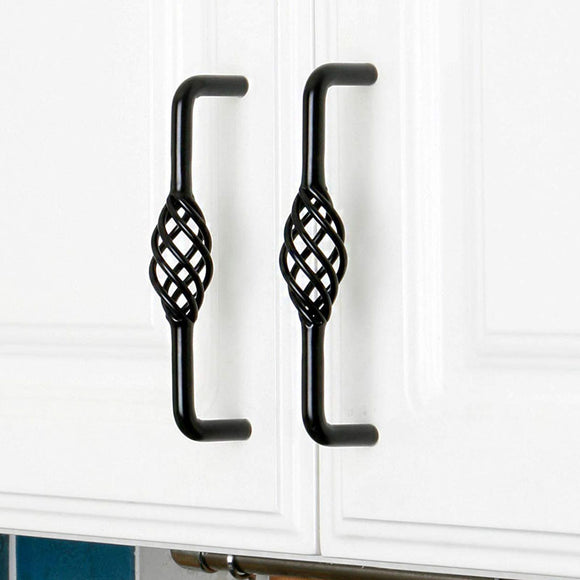 Set of 4pcs Metal Door Handles Pulls for Cupboard Cabinet Drawer JP3002-Black : 4 Handles