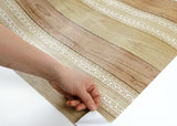 ROSEROSA Peel and Stick PVC Lace Panel Wood Self-adhesive Covering Countertop Backsplash 22513