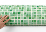 ROSEROSA Peel and Stick PVC Instant Brick / Stone Decorative Self-Adhesive Film Countertop Backsplash Graphic Tile Green GM4706-2 : 1.96 feet X 6.56 feet