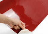 ROSEROSA Peel and Stick PVC High Glossy Solid Self-adhesive Covering Countertop Red Wine PGS4801-8
