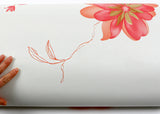ROSEROSA Peel and Stick PVC Instant Floral Decorative Self-Adhesive Film Countertop Backsplash Oriental Flower Red MG9167-1 : 1.96 Feet X 8.20 Feet