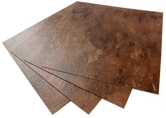 ROSEROSA Peel and Stick Engineered PVC Metal Tiles Durable Vinyl Flooring ECK-402