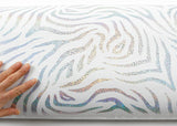 ROSEROSA Peel and Stick PVC High Glossy Hologram Self-adhesive Covering Countertop Zebra H8001-1