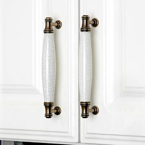 Set of 4pcs Ceramic Door Handles Pulls for Cupboard Cabinet Drawer JP1118-White : 4 Handles