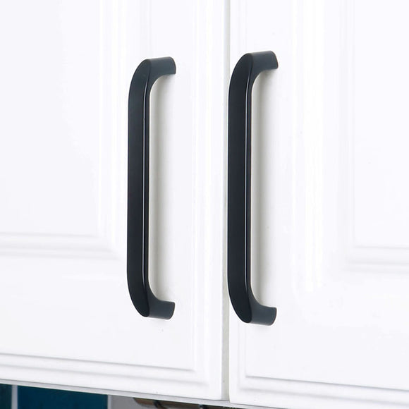 Set of 4pcs Steel Door Handles Pulls for Cupboard Cabinet Drawer JP2024-Black : 4 Handles