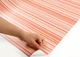 ROSEROSA Peel and Stick PVC Stripe Self-Adhesive Wallpaper Covering Countertop Rainbow Red LW352