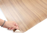 ROSEROSA Peel and Stick PVC Teak Wood Self-adhesive Wallpaper Covering Counter Top LW495