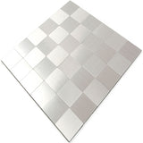 ROSEROSA Peel and Stick Metal Tile Backsplash for Kitchen, Wall Tiles Brushed Aluminum Surface : Pack of 5 (Metal-301)