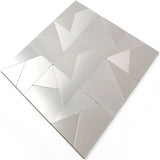 ROSEROSA Peel and Stick Metal Tile Backsplash for Kitchen, Wall Tiles Brushed Aluminum Surface : Pack of 5 (Metal-303)