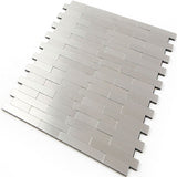 ROSEROSA Peel and Stick Metal Tile Backsplash for Kitchen, Wall Tiles Brushed Aluminum Surface : Pack of 5 (Metal-306)