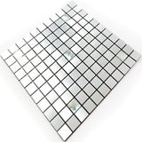 ROSEROSA Peel and Stick Metal Tile Backsplash for Kitchen, Wall Tiles Brushed Aluminum Surface : Pack of 5 (Metal-403)