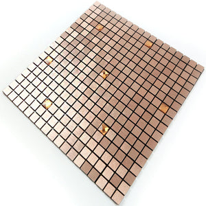 ROSEROSA Peel and Stick Metal Tile Backsplash for Kitchen, Wall Tiles Brushed Aluminum Surface : Pack of 5 (Metal-404)