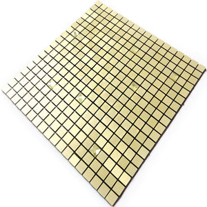 ROSEROSA Peel and Stick Metal Tile Backsplash for Kitchen, Wall Tiles Brushed Aluminum Surface : Pack of 5 (Metal-405)