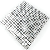 ROSEROSA Peel and Stick Metal Tile Backsplash for Kitchen, Wall Tiles Brushed Aluminum Surface : Pack of 5 (Metal-406)