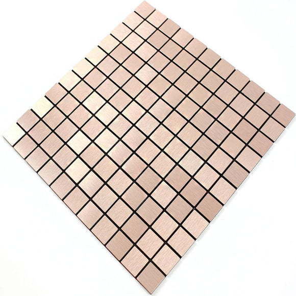 ROSEROSA Peel and Stick Metal Tile Backsplash for Kitchen, Wall Tiles Brushed Aluminum Surface : Pack of 5 (Metal-501)