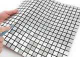 ROSEROSA Peel and Stick Metal Tile Backsplash for Kitchen, Wall Tiles Brushed Aluminum Surface : Pack of 5 (Metal-309)
