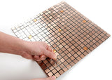 ROSEROSA Peel and Stick Metal Tile Backsplash for Kitchen, Wall Tiles Brushed Aluminum Surface : Pack of 5 (Metal-404)