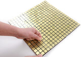 ROSEROSA Peel and Stick Metal Tile Backsplash for Kitchen, Wall Tiles Brushed Aluminum Surface : Pack of 5 (Metal-405)