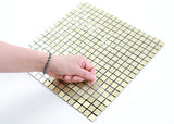 ROSEROSA Peel and Stick Metal Tile Backsplash for Kitchen, Wall Tiles Brushed Aluminum Surface : Pack of 5 (Metal-505)