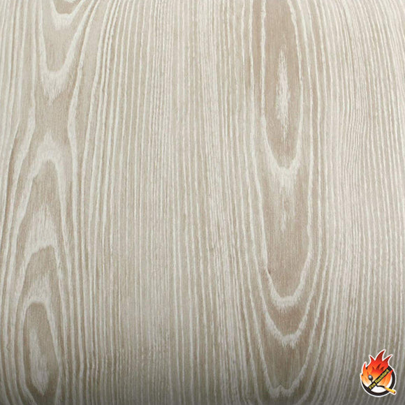 ROSEROSA Peel and Stick Flame retardation PVC White Ash Wood Self-Adhesive Wallpaper Covering PF630