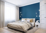 ROSEROSA Peel and Stick Flame Retardation PVC Non-Scratch Self-adhesive Wallpaper Covering Deep Blue FSM885