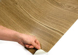 ROSEROSA Peel and Stick PVC Wood Self-Adhesive Wallpaper Covering Counter Top Special Oak SPG507