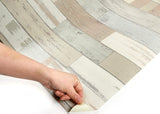 ROSEROSA Peel and Stick PVC Wood Self-Adhesive Wallpaper Covering Counter Top Panel Wood SPF509
