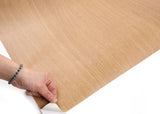 ROSEROSA Peel and Stick Flame Retardation PVC Teak Wood Self-adhesive Wallpaper Counter Top FWD305